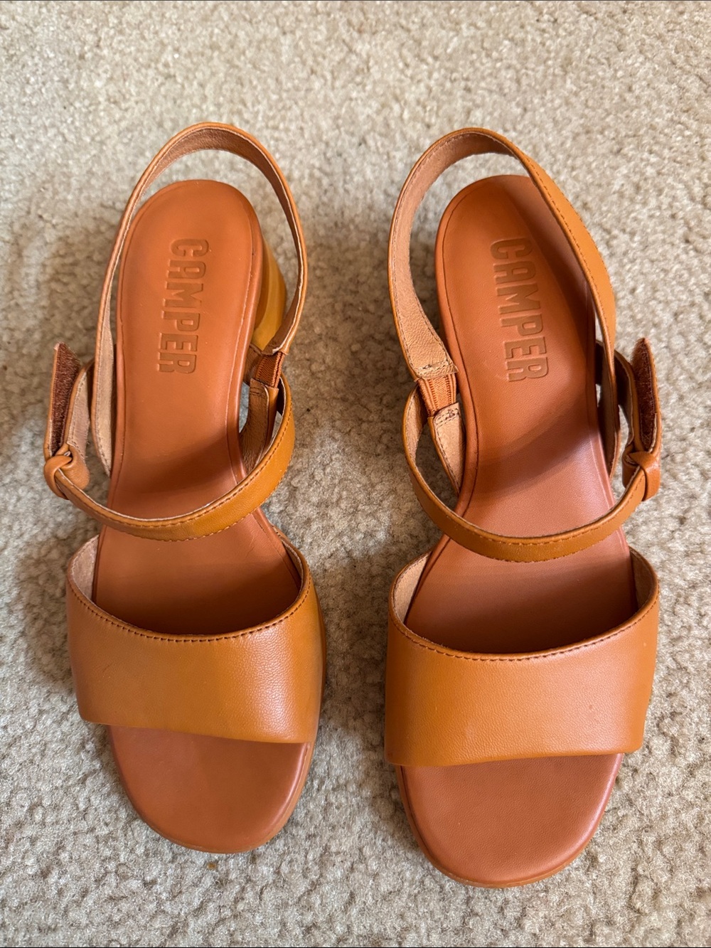 CAMPER - Leather Slingback Sandals - Size 7